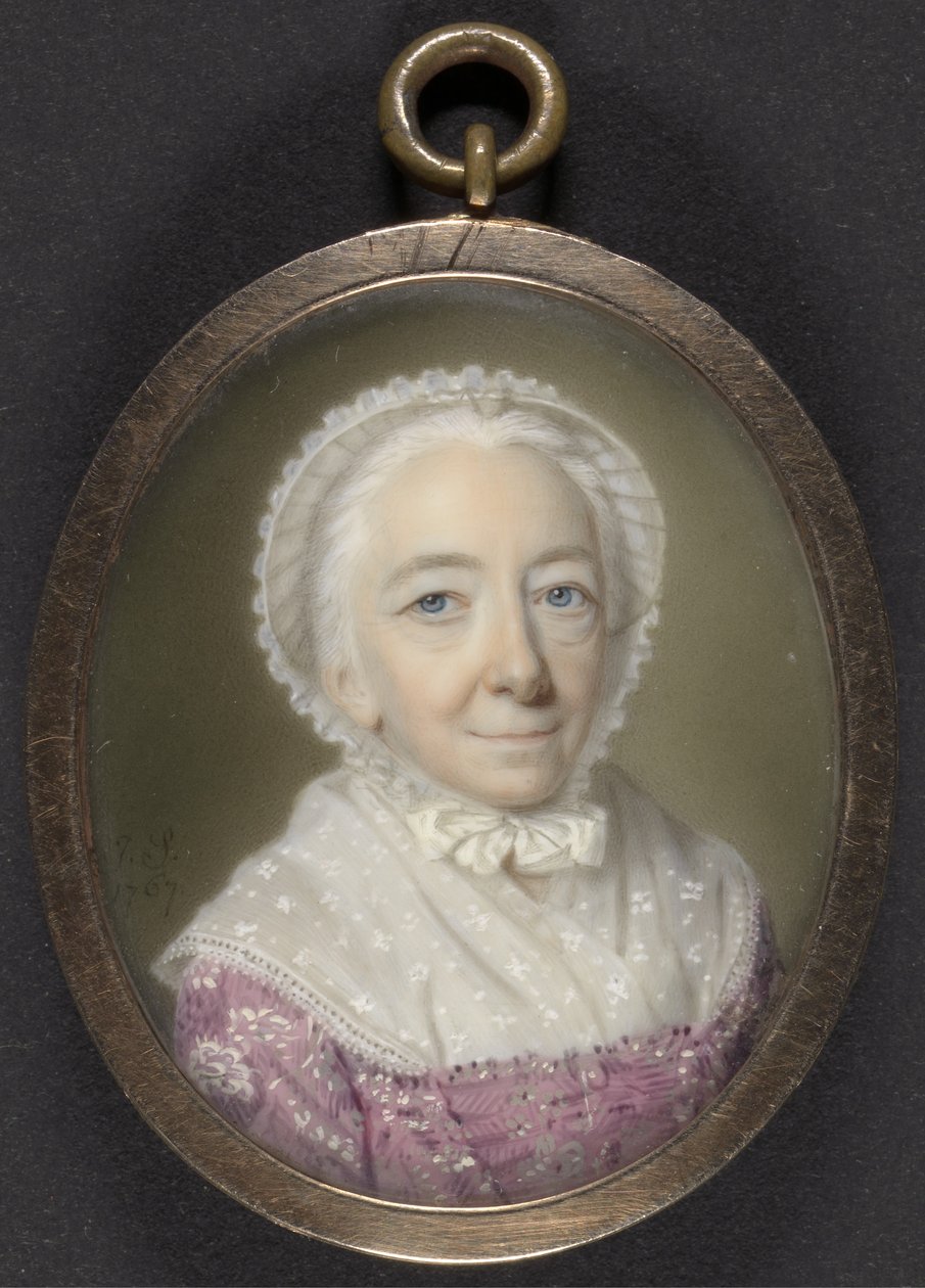 صورة لسيدة مسنة ، 1767 (bodycolour und wc على العاج) بواسطة جون سمارت