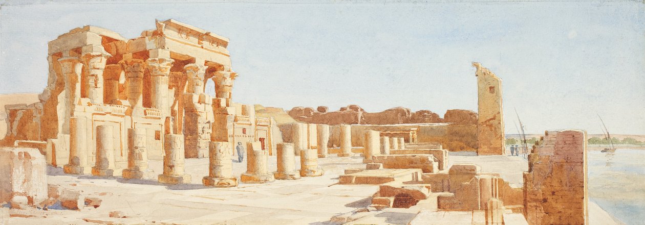 المعبد في كوم أمبو ، صعيد مصر ، c.1907-10 بواسطة جون سومرسكاليس