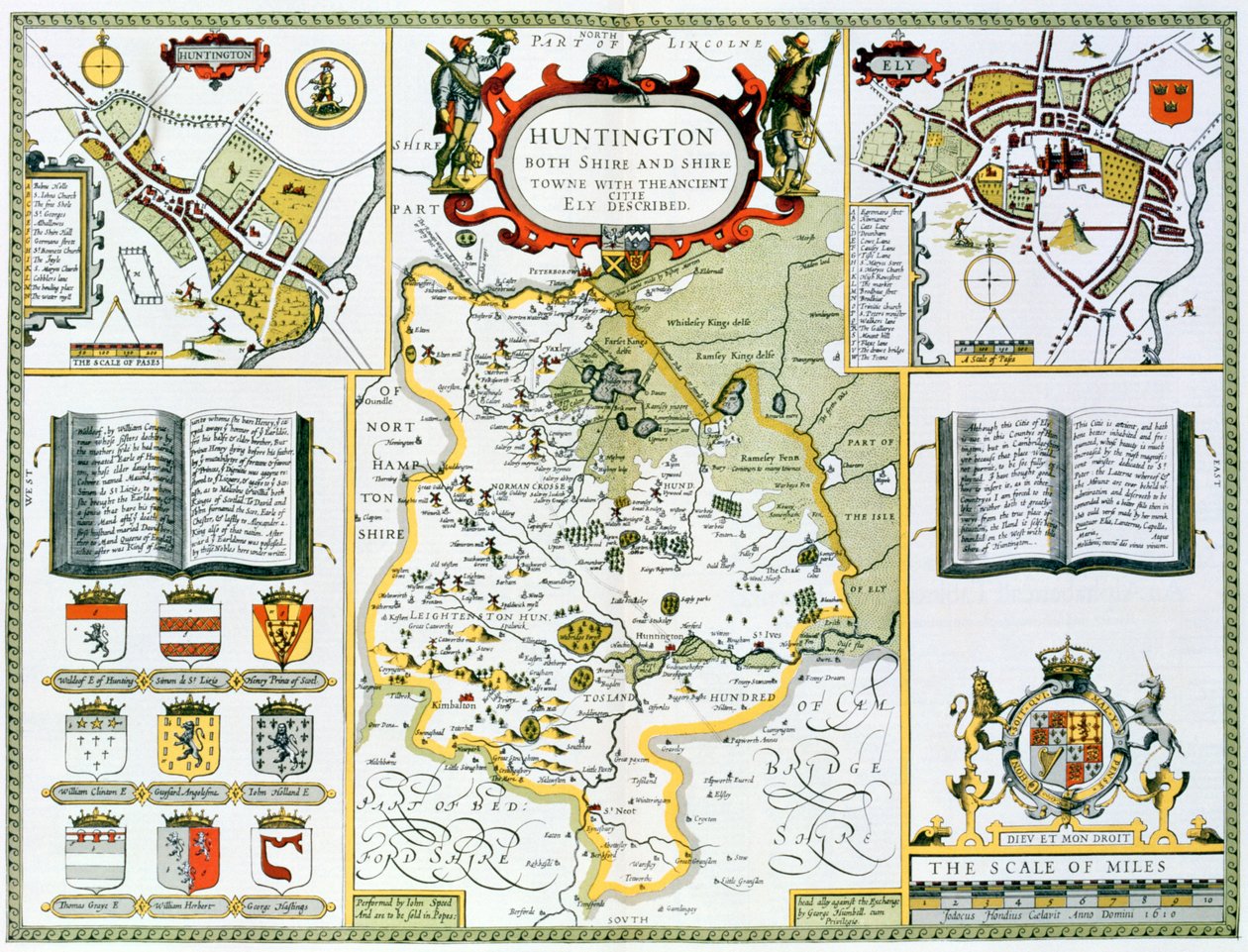 هنتنغتون ، نقشها جودوكوس هونديوس (1563-1612) من "مسرح إمبراطورية بريطانيا العظمى" ، جون. بواسطة John Sudbury و George Humble ، 1611-12 (نقش نحاسي ملون باليد) بواسطة جون سبيد