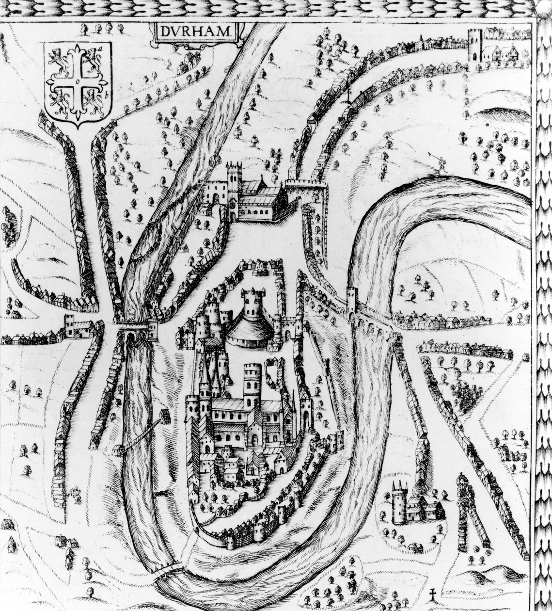 خريطة مدينة دورهام ، c.1662 بواسطة جون سبيد