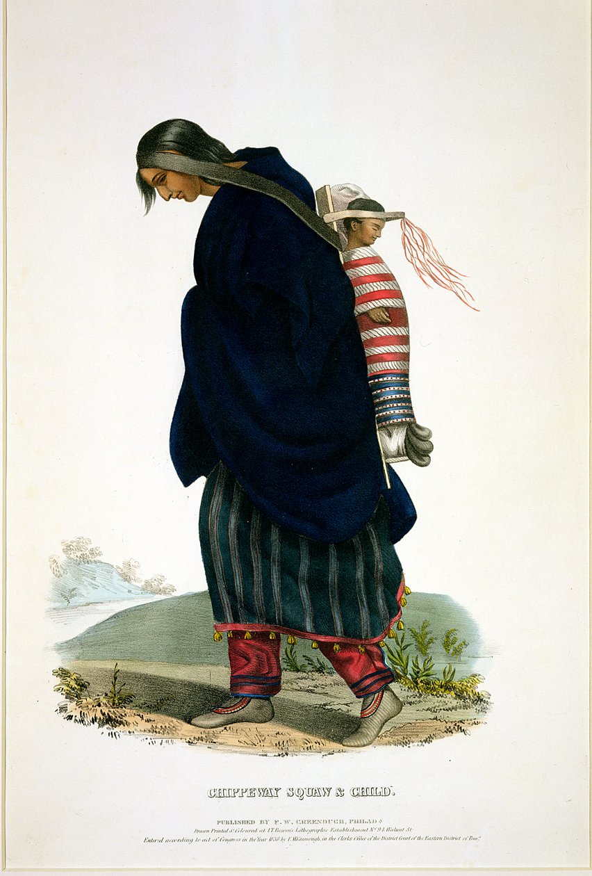 Chippeway Squaw والطفل ، حانة. بقلم FOW Greenough ، 1838 بواسطة جون ت. بوين