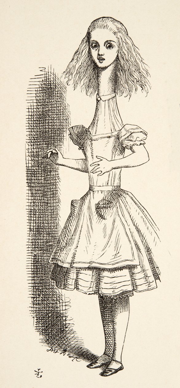 أليس تنمو أطول ، من Alices Adventures in Wonderland بقلم لويس كارول (1832-98) ، نشر 1891 بواسطة جون تينيل