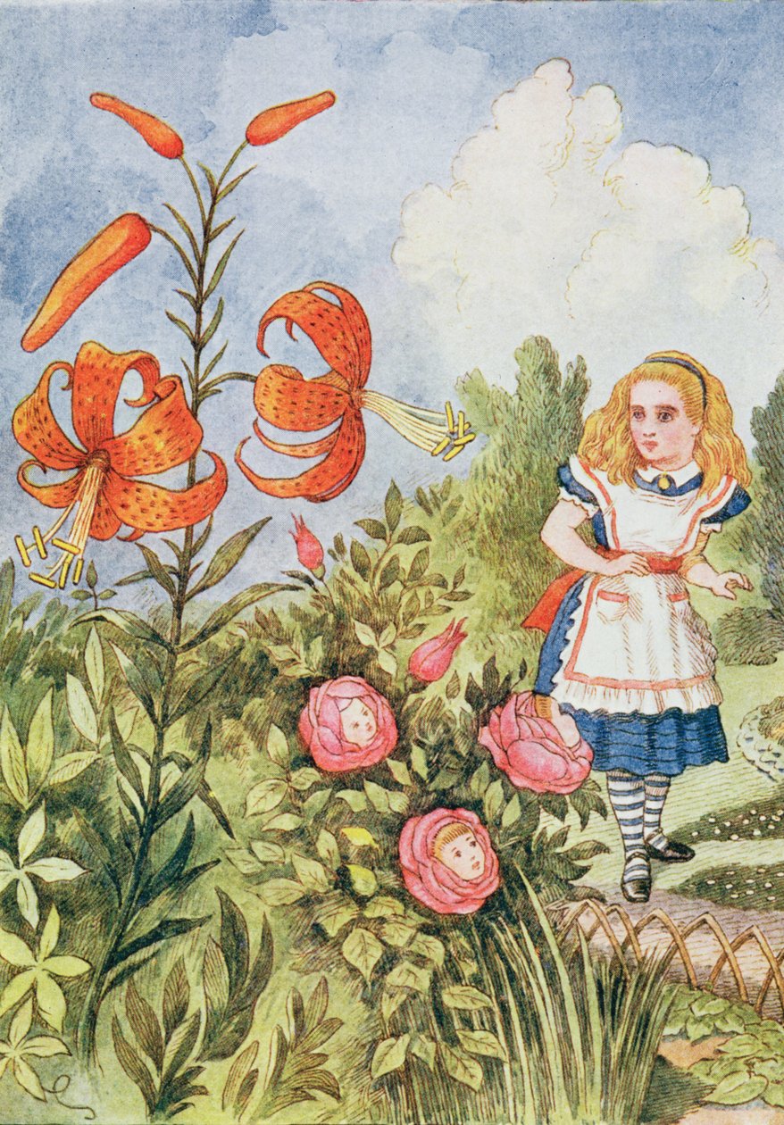 تايجر ليلي ، من فيلم "عبر المرآة" بقلم لويس كارول (1832-1898) بواسطة جون تينيل