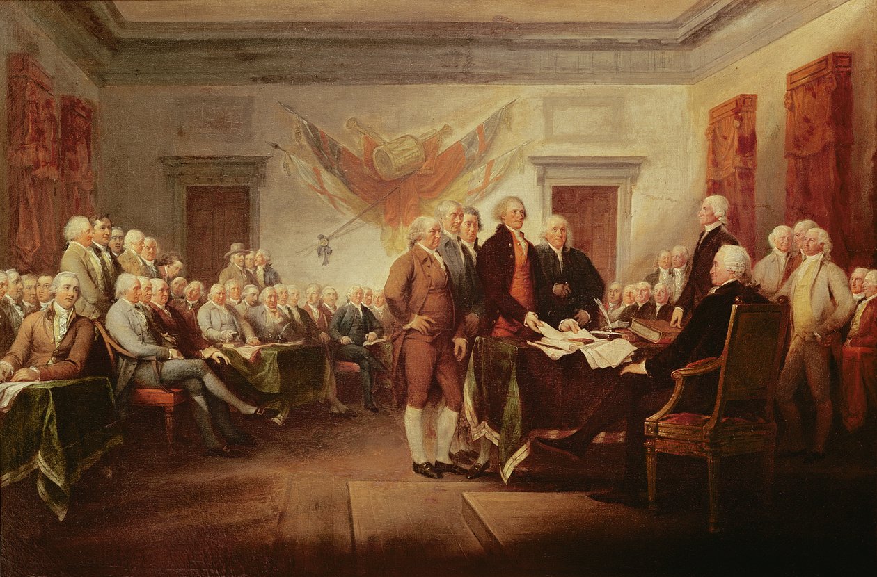 التوقيع على إعلان الاستقلال ، 4 يوليو 1776 ، ج .1817 بواسطة جون ترمبل