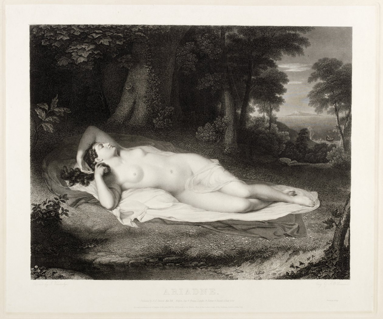 أريادن ، نقشها Asher B. Durand ، 1835 بواسطة جون فانديرلين