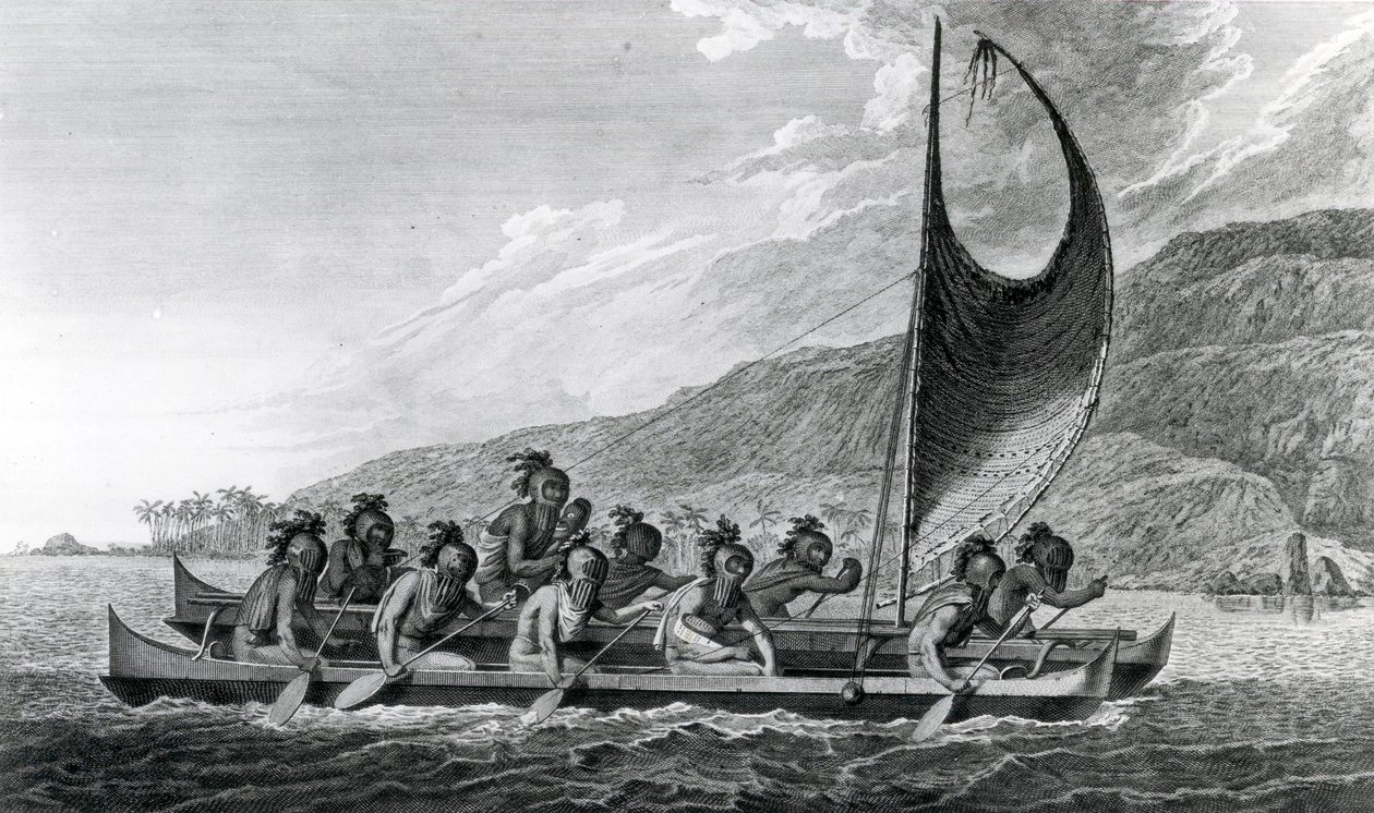 زورق جزر ساندويتش ، مع التجديف ملثمين ، 1784 بواسطة جون ويبر