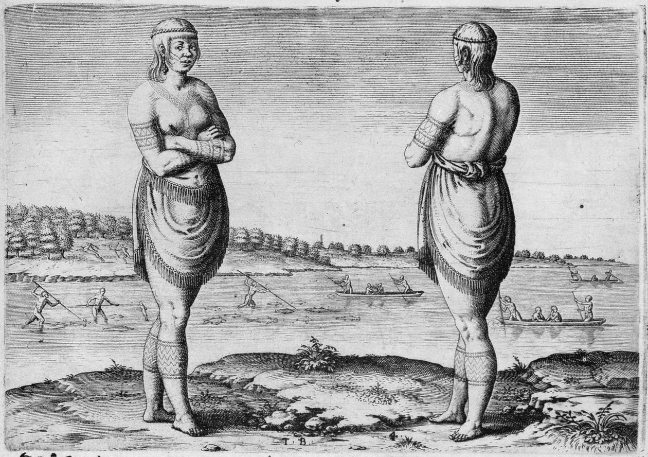 امرأة هندية من سيكوتون ، نقشها تيودور دي بري (1528-1598) بواسطة جون وايت