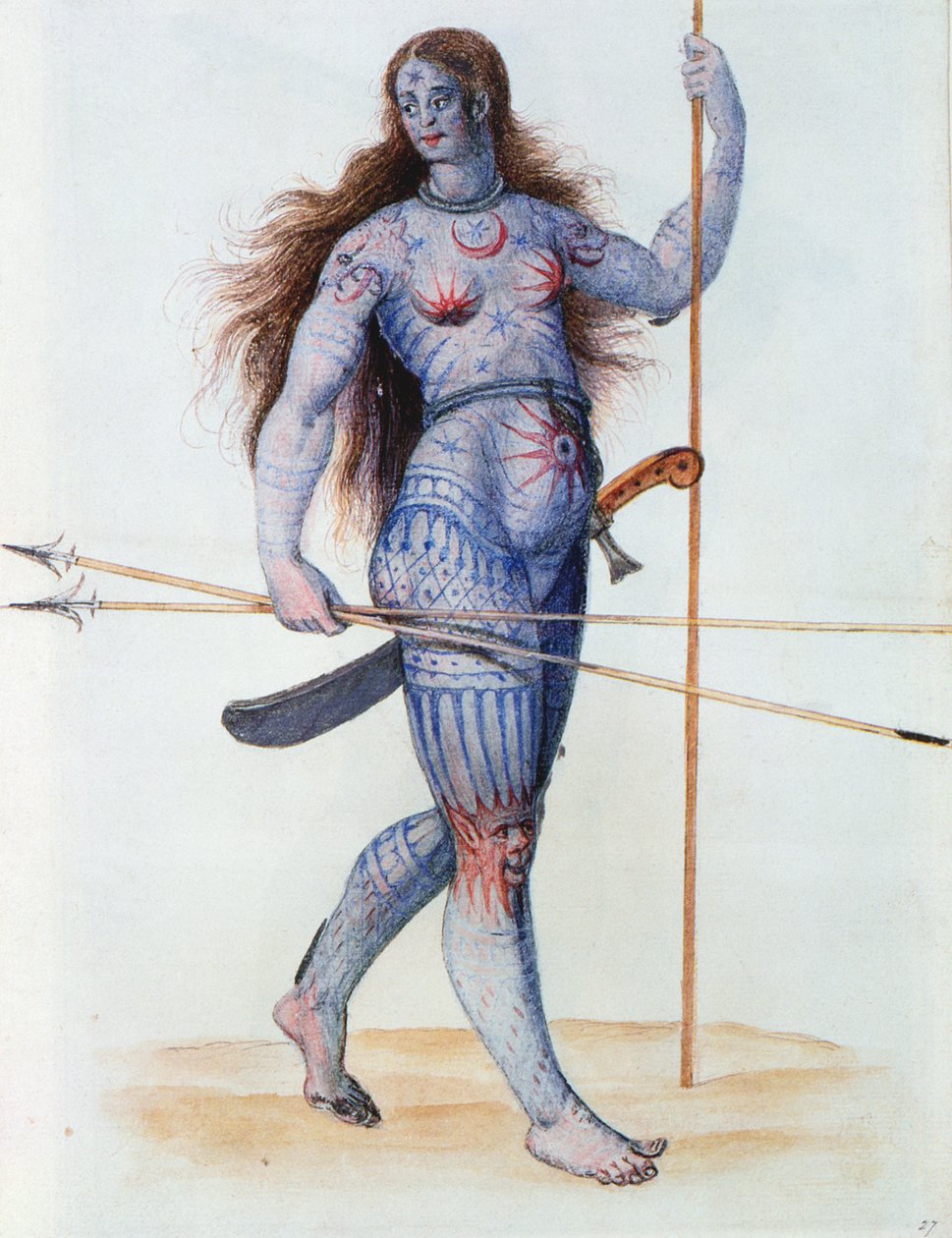 Pictish Woman (الطباعة الحجرية) بواسطة جون وايت