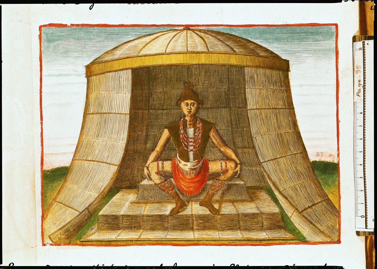 المعبود كيواسا ، من "Admiranda Narratio ..." ، منقوش بواسطة Theodore de Bry (1528-98) 1585-88 بواسطة جون وايت