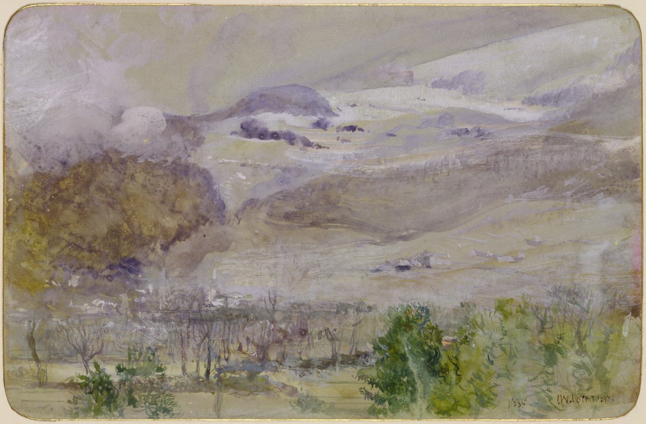 المناظر الطبيعية في الوادي السويسري ، 1885 (المرحاض والجواش على الورق) بواسطة جون ويليام إنشبولد