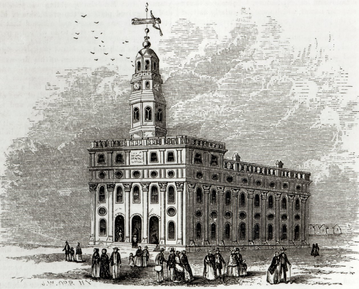 معبد ناوفو ، إلينوي ، 1854 بواسطة جون وليام أور