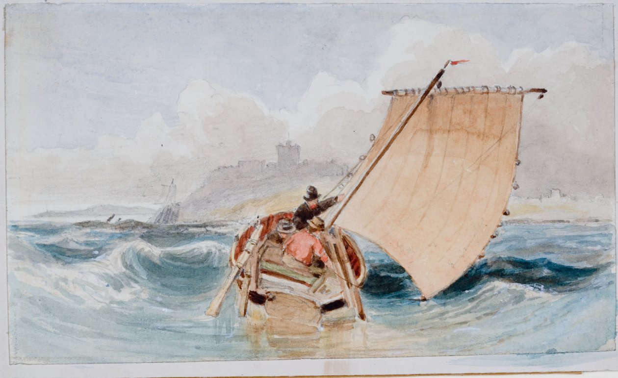 A Coble off Bamburgh (لون الجسم) بواسطة جون ويلسون كارمايكل
