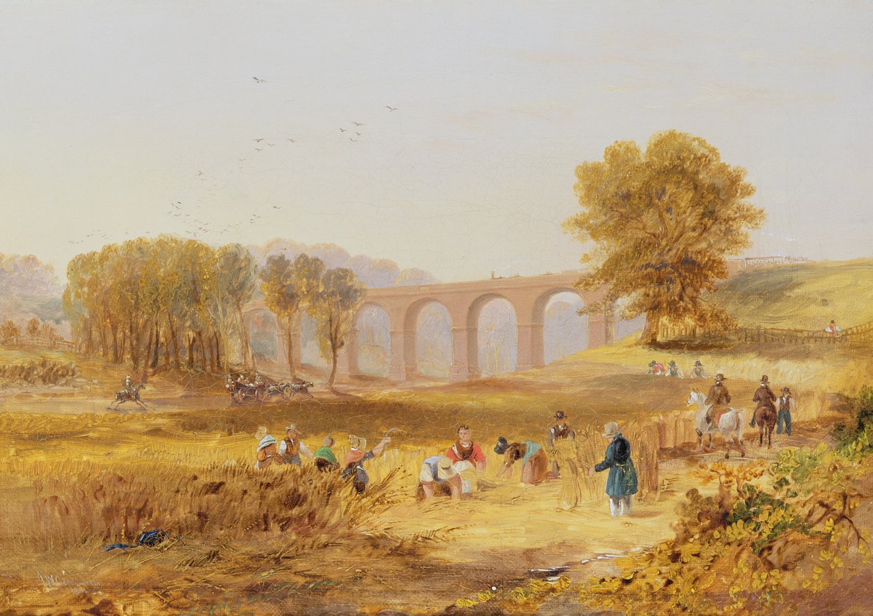 Corby Viaduct ، سكة حديد نيوكاسل وكارليسل ، 1836 بواسطة جون ويلسون كارمايكل