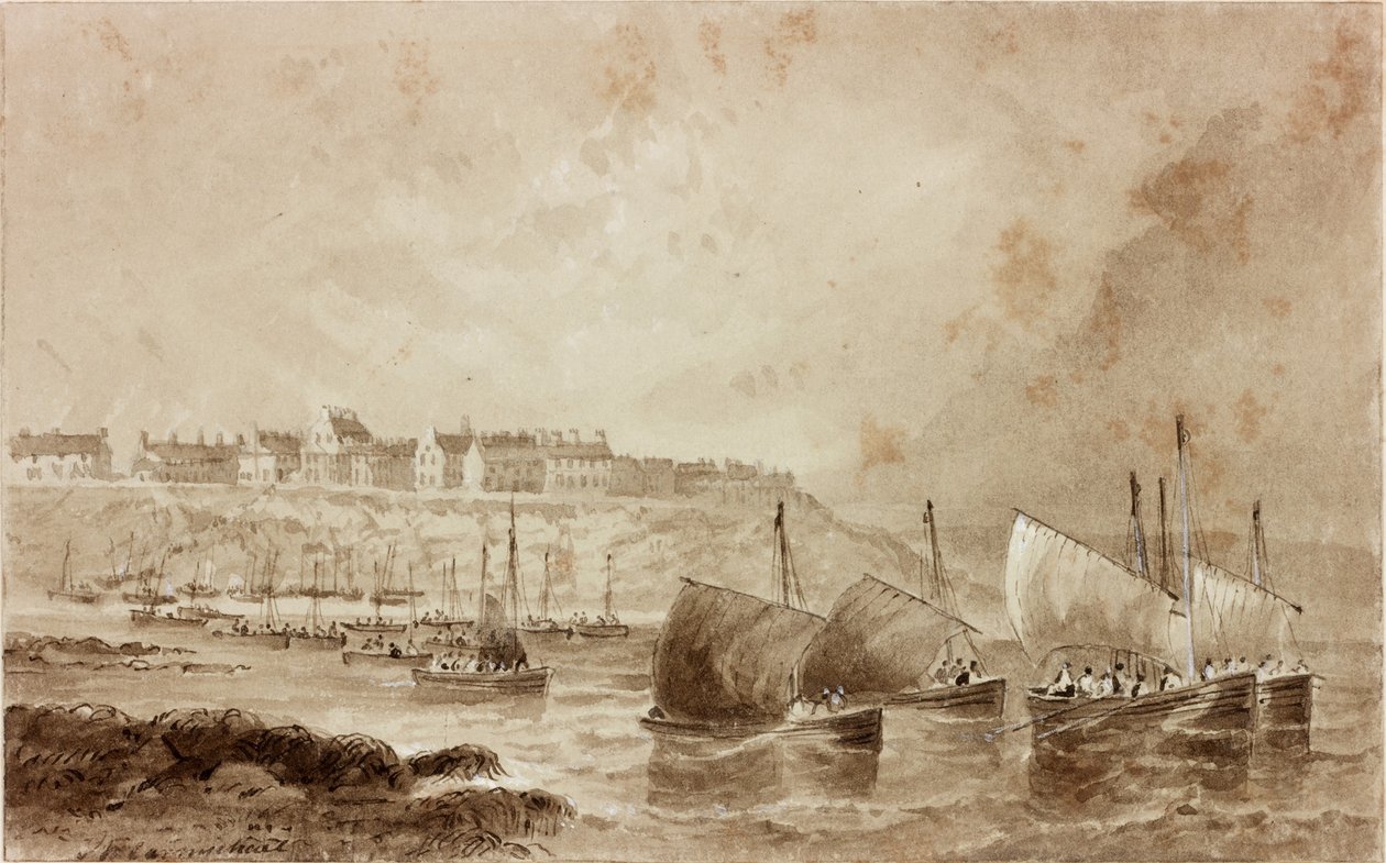 Cullercoats (حبر (بني داكن) على ورق) بواسطة جون ويلسون كارمايكل