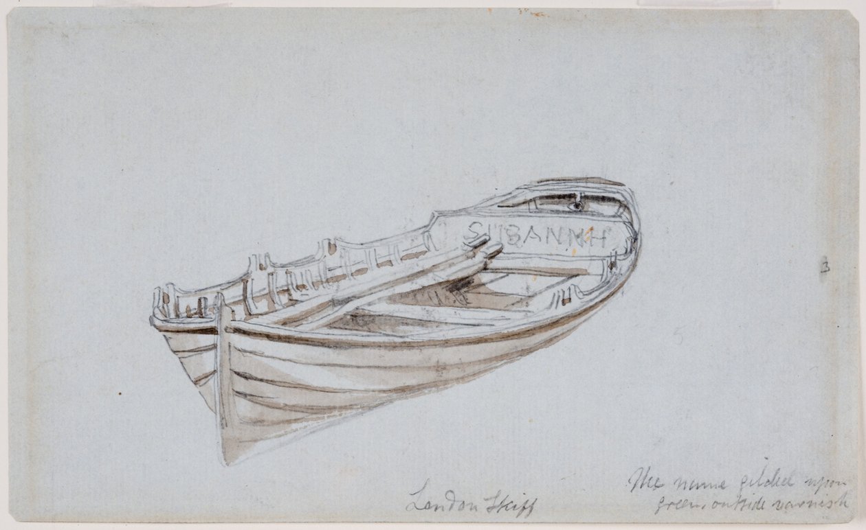 London Skiff (قلم رصاص وألوان مائية على ورق (أزرق)) بواسطة جون ويلسون كارمايكل