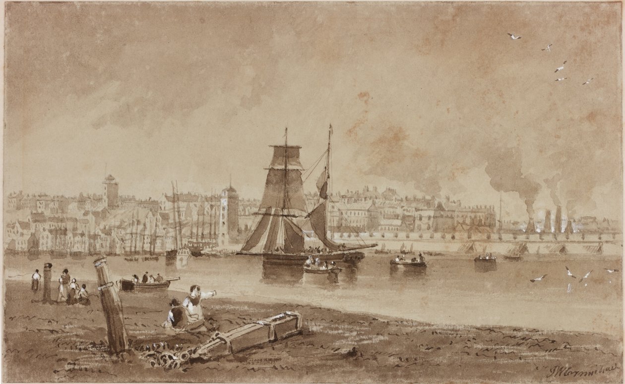North Shields (حبر (بني) على ورق) بواسطة جون ويلسون كارمايكل