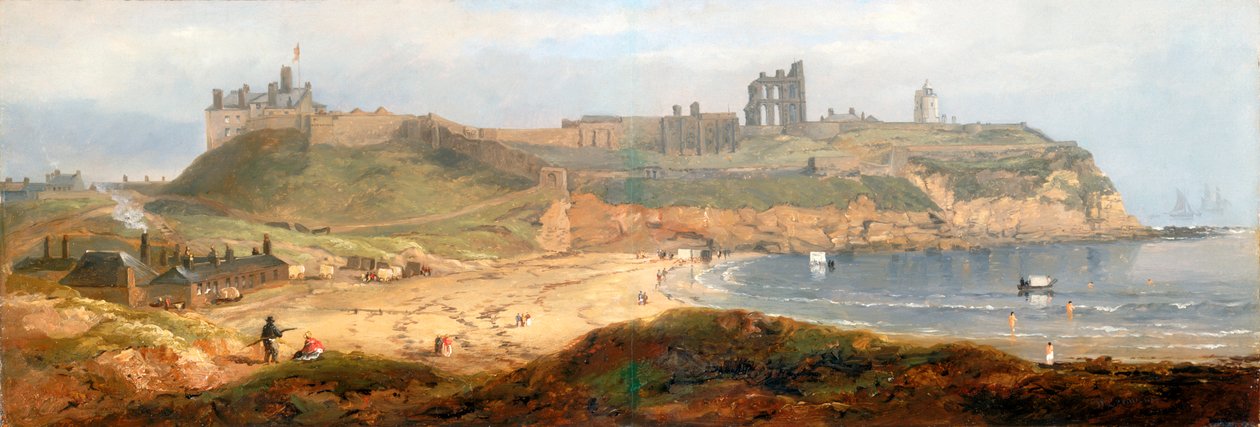 Priory and Castle ، Tynemouth (زيت على خشب) بواسطة جون ويلسون كارمايكل