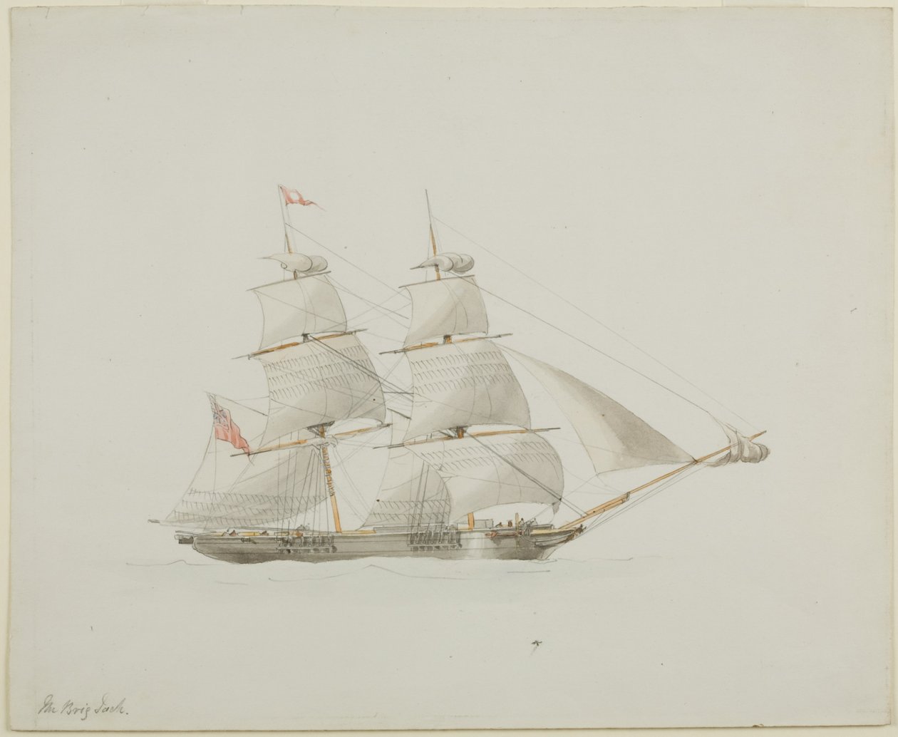 The Brig Jack (قلم رصاص وألوان مائية على ورق) بواسطة جون ويلسون كارمايكل
