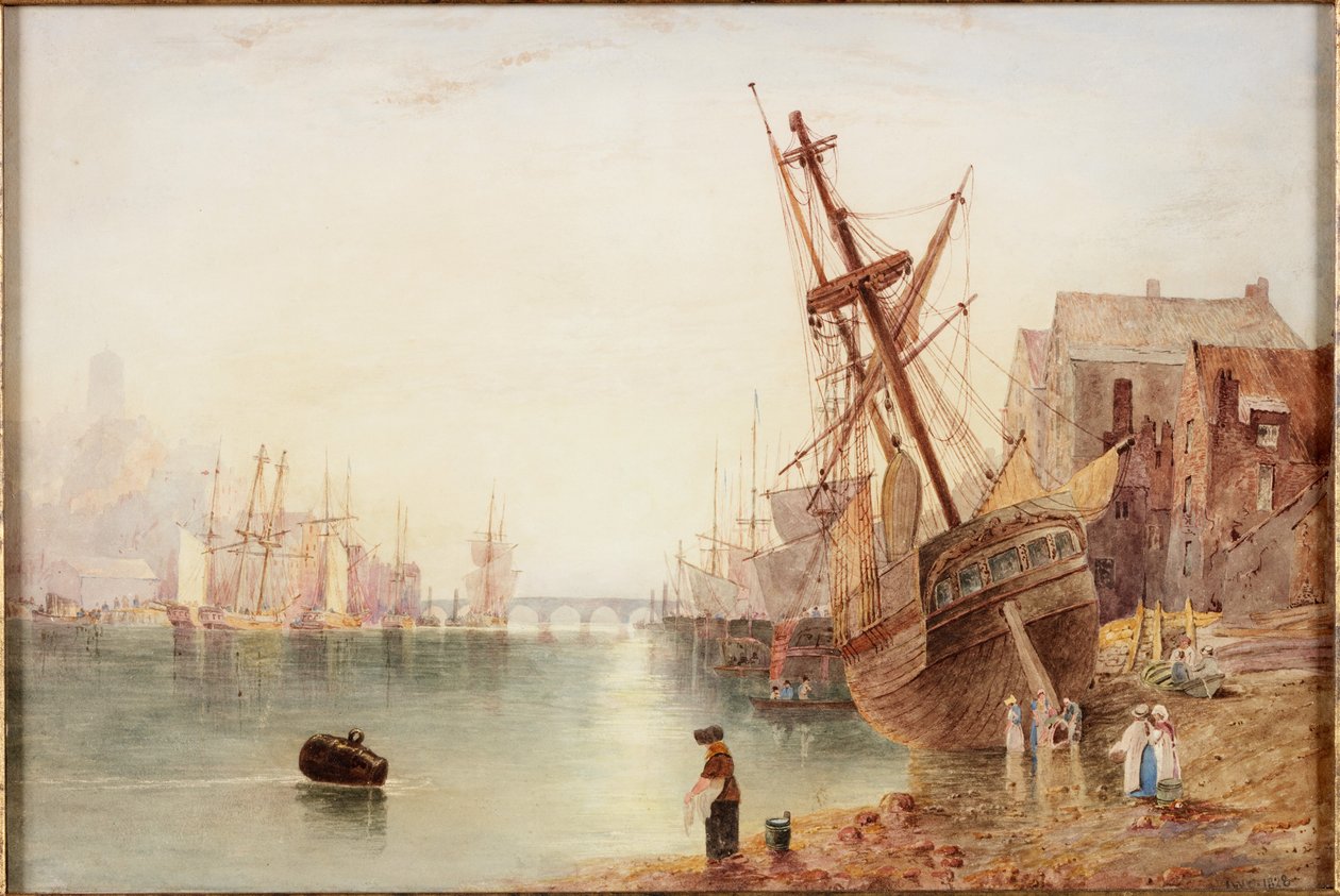 The Tyne 1828 (ألوان مائية على ورق) بواسطة جون ويلسون كارمايكل