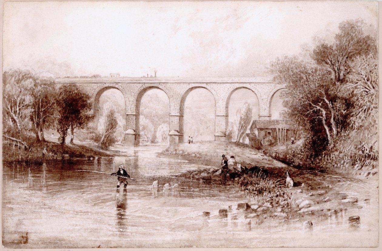 جسر ويثرال ، 1836 (مرحاض وحبر على ورق) بواسطة جون ويلسون كارمايكل