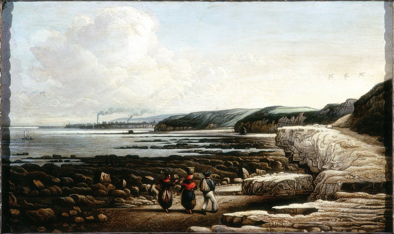 مشهد الساحل ، Cullercoats (زيت وقلم رصاص على البطاقة) بواسطة جون ويلسون Ewbank