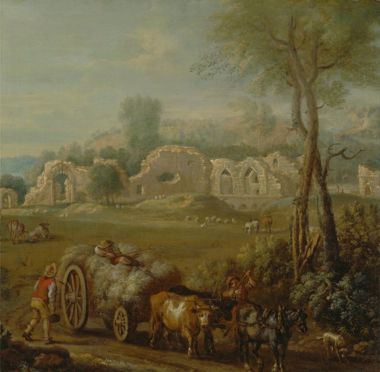 Haycart يمر دير الدير المدمر بواسطة جون ووتون