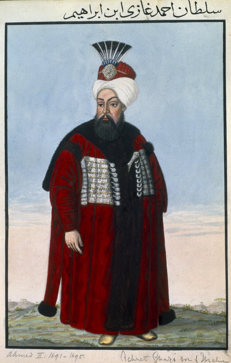 أحمد الثاني (1642-1695) سلطان 1691-95 ، من "سلسلة من صور لأباطرة تركيا" ، 1808 بواسطة جون يونغ