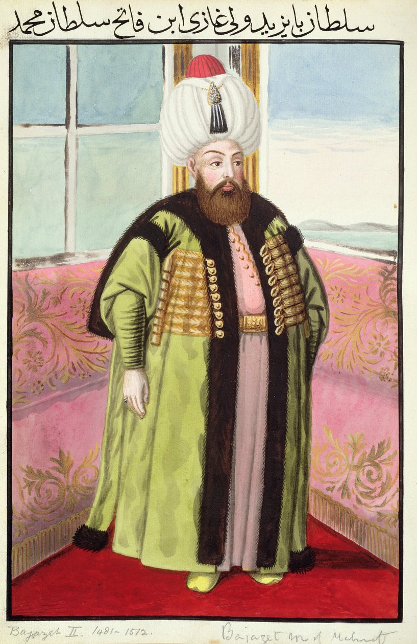 Bajazet (Bayezid) II (c.1447-1512) يسمى "عدلي" ، السلطان العادل 1481-1512 ، من "سلسلة من صور الأباطرة في تركيا" ، 1808 بواسطة جون يونغ