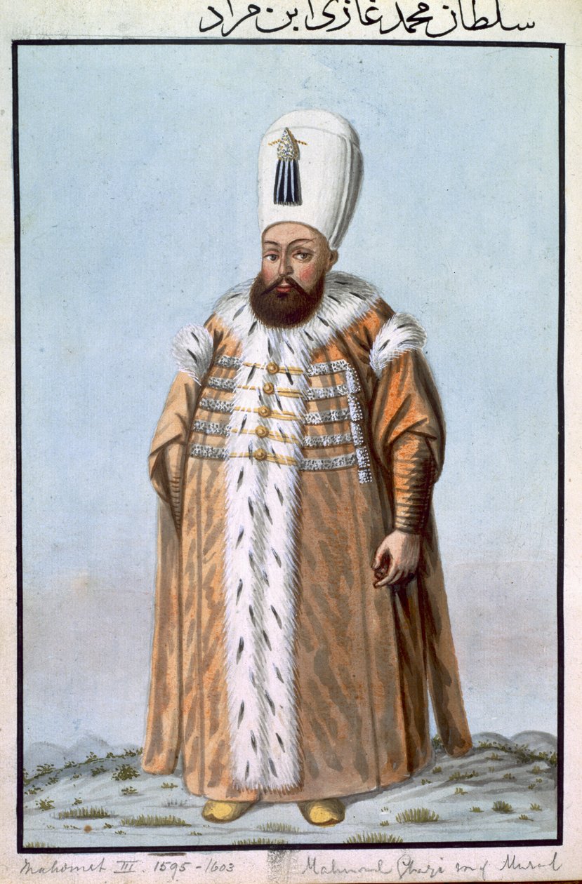 محمد (محمد) الثالث (1566-1603) سلطان 1595-1603 ، من "سلسلة من صور لأباطرة تركيا" ، 1808 بواسطة جون يونغ