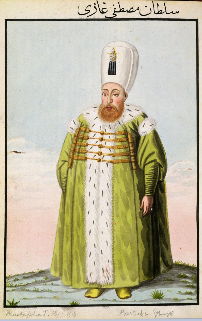 مصطفى الأول (1591-1639) سلطان 1617-18 ، 1622-23 ، من "سلسلة من صور لأباطرة تركيا" ، 1808 بواسطة جون يونغ