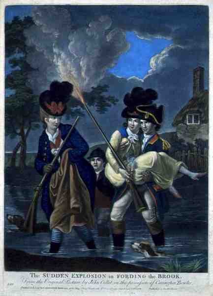 انفجار مفاجئ في فوردينج ذا بروك ، حانة. بواسطة Carington Bowles (fl.1744-93) (نقش الميزوتنت) بواسطة جون (بعد) كوليت