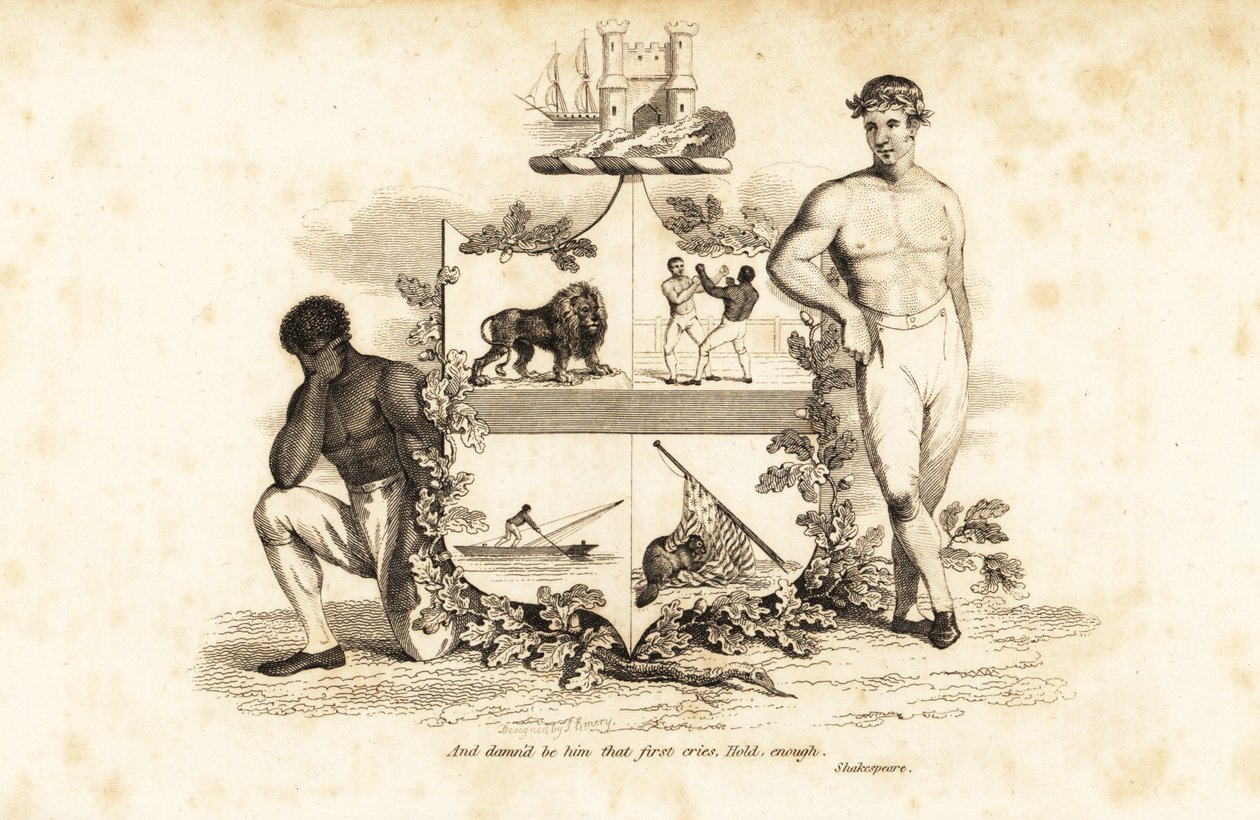 شعار النبالة لتوم كريب، ملاكم إنجليزي عاري المفاصل 1781-1848 بواسطة 