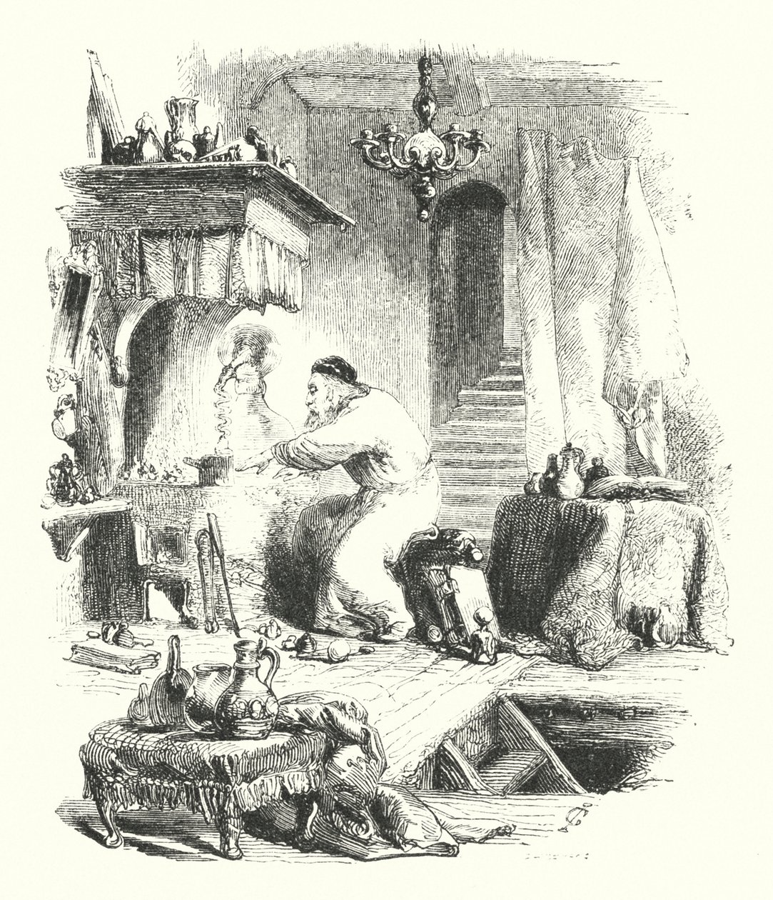 The Alchemist (engraving) بواسطة جون (بعد) جيلبرت