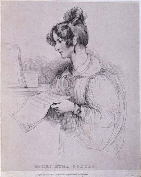 مادموزيل نينا سونتاج ، نقشها ويليام شارب (1803-1875) بواسطة جون (بعد) هايتر