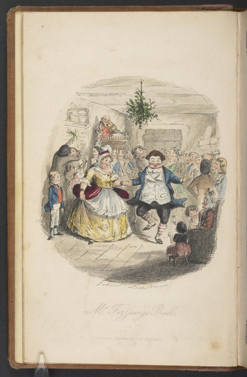 كرة السيد Fezziwig ، من الإصدار الأول من "A Christmas Carol" من تأليف تشارلز ديكنز بواسطة يوحنا (بعد) علقة
