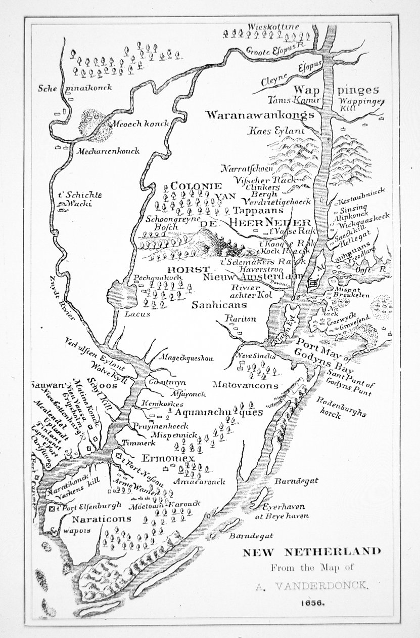 Colonial America: the Dutch Colony of New Netherland (litho) بواسطة جون (بعد) فاندربانك