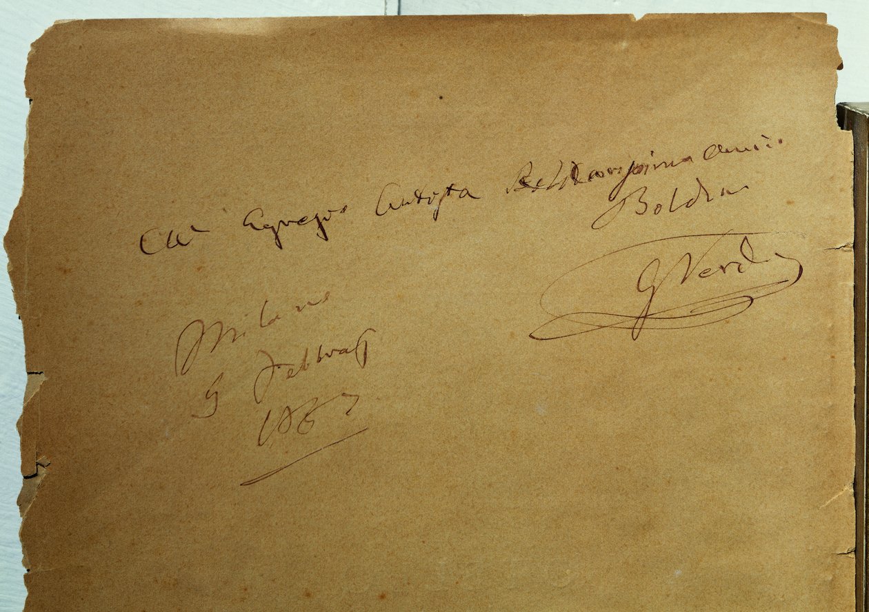 إهداء موقع من جوزيبي فيردي (1813-1901) لجيوفاني بولديني (1842-1931) بواسطة والتر تشارلز ميلز