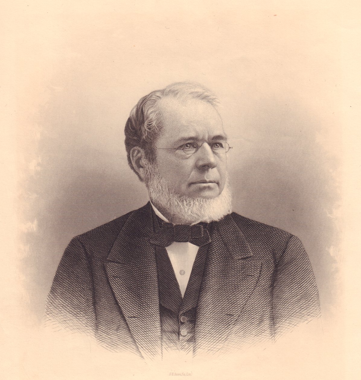 صورة للنقاش الأمريكي أندرو فاريك ستاوت (1835-1906) ، نقش بواسطة FE Jones من مستودع السيدات ، الولايات المتحدة ، حوالي عام 1870 بواسطة والتر تشارلز ميلز