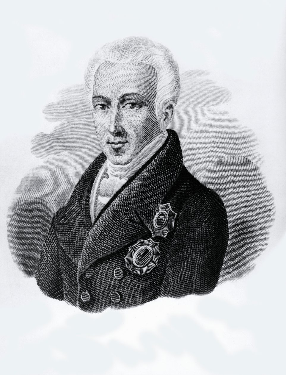 صورة للكونت يوانيس أنطونيوس كابوديسترياس (1776-1831) ، رئيس الجمهورية اليونانية من 1828 إلى 1831 ، نقش بواسطة والتر تشارلز ميلز
