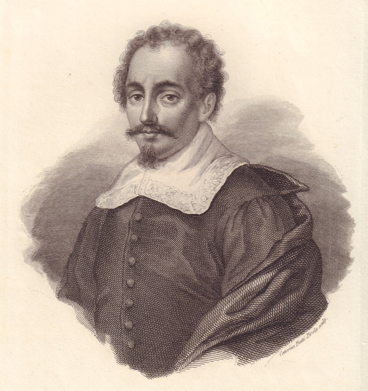 صورة للجغرافي الإيطالي جاكوبو كانتيللي (1643-1695) ، نقش على النحاس بواسطة كاترينا بيوتي بيرولا بواسطة والتر تشارلز ميلز