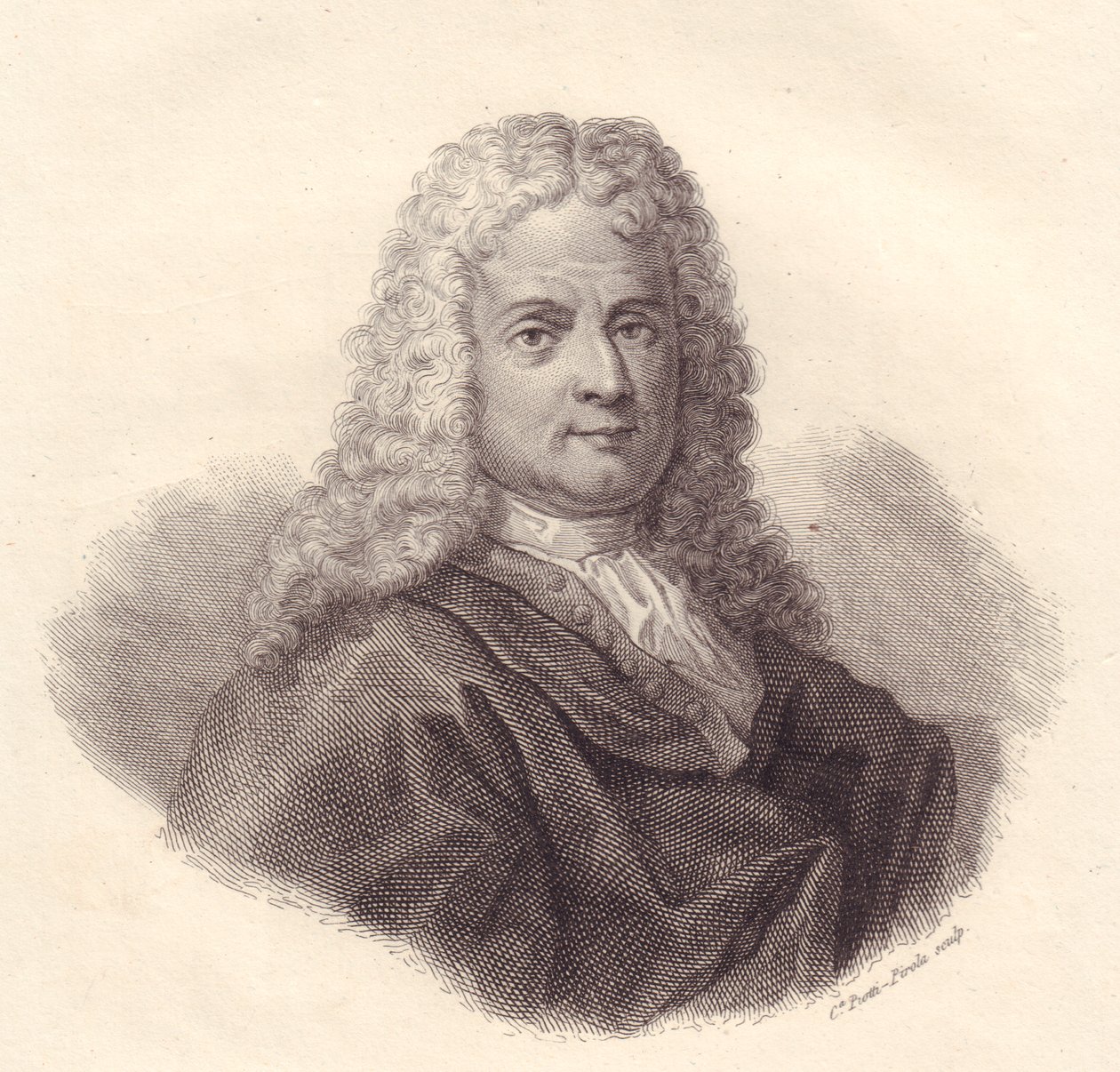 صورة لعالم الرياضيات الإيطالي جاكوبو ريكاتي (1676-1754) ، نقش على النحاس بواسطة كاترينا بيوتي بيرولا بواسطة والتر تشارلز ميلز