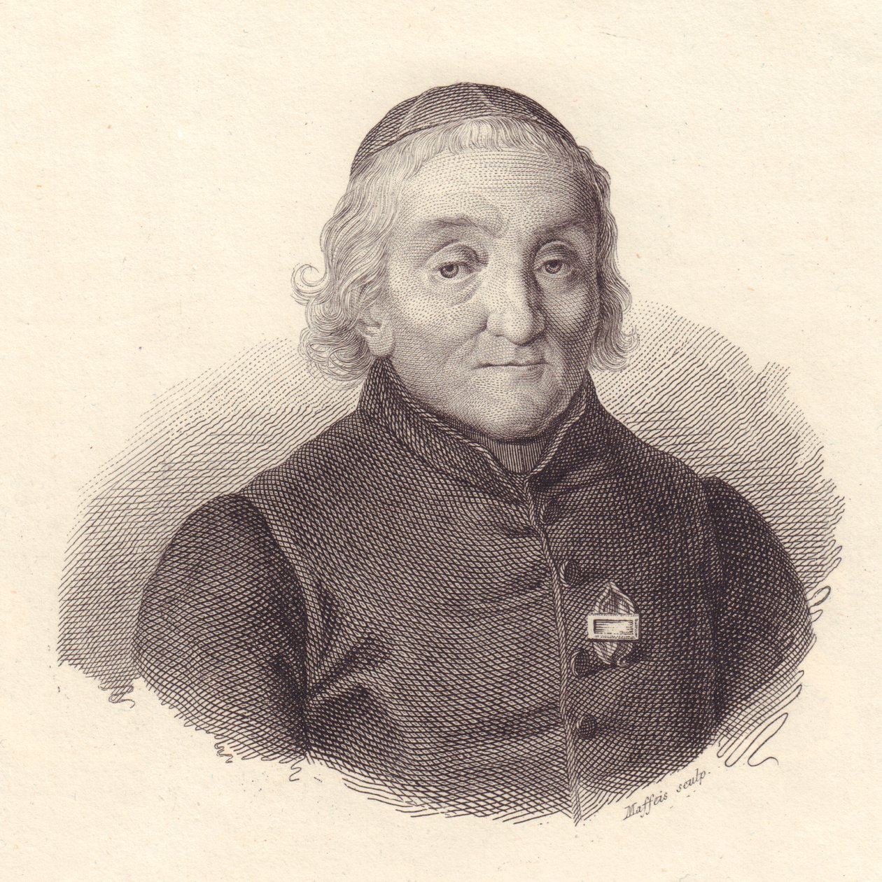 صورة لعالم اللاهوت الإيطالي بيترو تامبوريني (1737-1827) ، نقش على النحاس بواسطة مافييس بواسطة والتر تشارلز ميلز