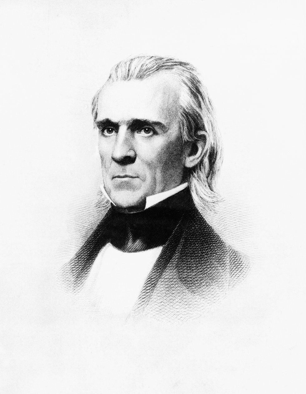 صورة جيمس نوكس بولك (1795-1849) ، المحامي والسياسي الأمريكي الذي شغل منصب الرئيس الحادي عشر للولايات المتحدة من عام 1845 إلى 1849 ، نقشًا بعد نمط daguerreotype بواسطة ماثيو برادي (1822-1896) بواسطة والتر تشارلز ميلز