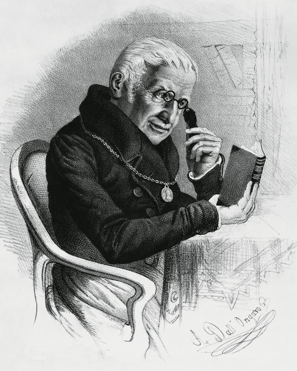 صورة لورنزو روندوليني (1752-1844) ، طبيب وكاتب إيطالي ، رسم بواسطة أنطونيو دال أونجارو بواسطة والتر تشارلز ميلز