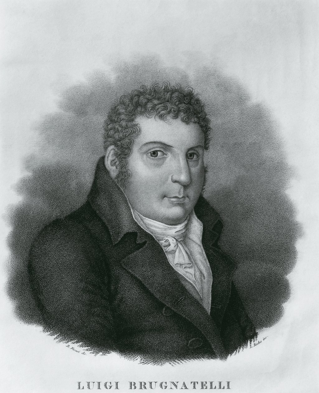 صورة لويجي فالنتينو بروغناتيلي (1761-1818) ، الكيميائي الإيطالي ومخترع الطلاء الكهربائي ، نقش بواسطة لويجي رادوس (1773-1840) بعد رسم روبرتو فوكوسي (1806-1862) بواسطة والتر تشارلز ميلز