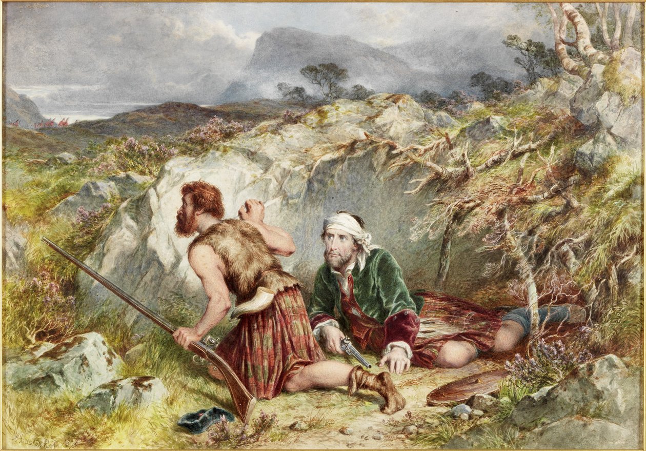 الهاربون من Culloden (ألوان مائية وألوان الجسم على متن الطائرة) بواسطة جون آدم ب. هيوستن