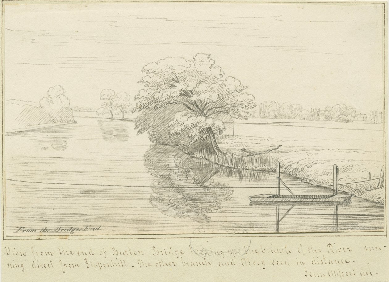 بورتون أبون ترينت - نهر ترينت: الرسم بالقلم الجاف والحبر ، و [1799-1854] (رسم) بواسطة جون ألبورت