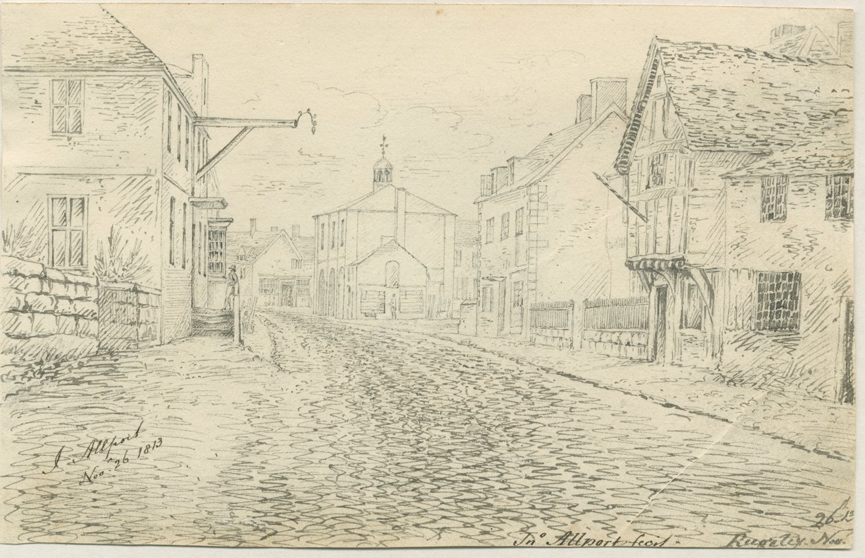 Rugeley Town: الرسم بالقلم الجاف والحبر ، 26 نوفمبر 1813 بواسطة جون ألبورت