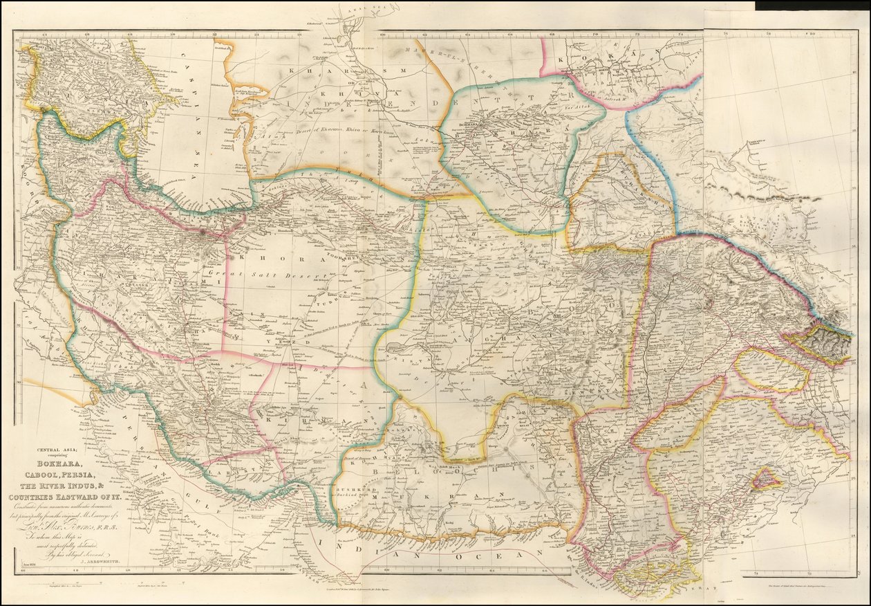 خريطة آسيا الوسطى لعام 1842 لجون أروسميث بواسطة جون اروسميث