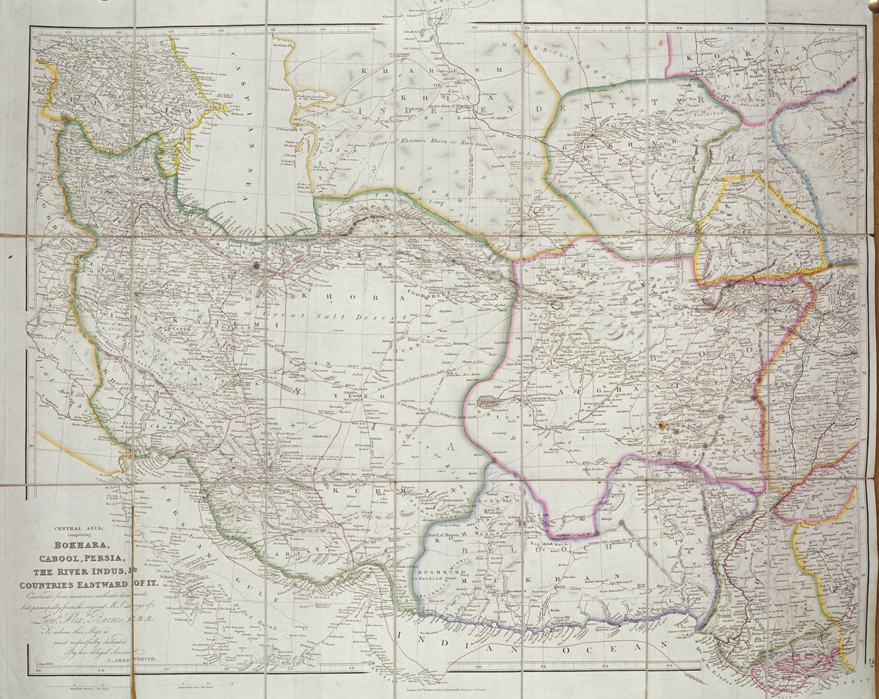 خريطة آسيا الوسطى ، 1834 بواسطة جون اروسميث